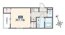 クオーレ小手指 1階1Kの間取り