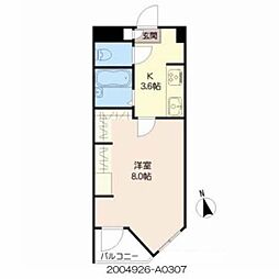 アプリーレ京町 3階1Kの間取り