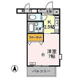 JR東海道・山陽本線 南彦根駅 徒歩9分の賃貸マンション 1階1Kの間取り