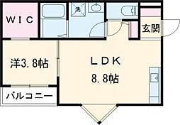 JR豊肥本線 肥後大津駅 徒歩28分の賃貸アパート 1階1LDKの間取り
