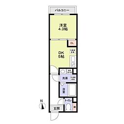 Jブラン関町 304 3階1DKの間取り