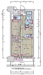 プレサンス名駅南ブリエ 12階2LDKの間取り