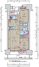 プレサンス名駅南ブリエ 12階2LDKの間取り