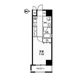 アーバンフラッツ四条西洞院 2階1Kの間取り