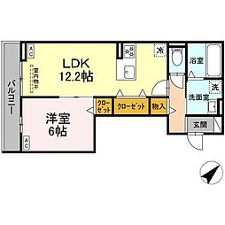 D-avanceつつじが丘II 3階1LDKの間取り