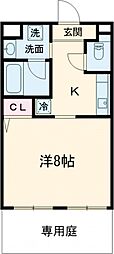JR東海道・山陽本線 南草津駅 徒歩13分の賃貸マンション 1階1Kの間取り