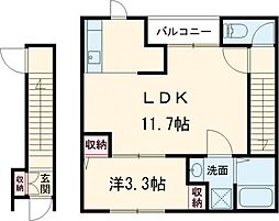 Ｐｒｅｚｉａ福田 2階1LDKの間取り