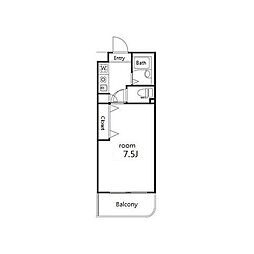 ウエストアベニュー 1階1Kの間取り