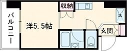 リベルテ本荘 3階ワンルームの間取り