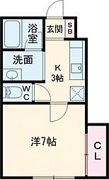 Lieto吉尾　D 1階1Kの間取り