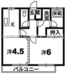 Ｎハウス 1階1Kの間取り