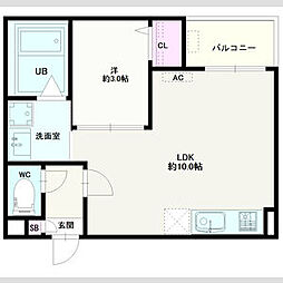 Jack odakaIX 1階1LDKの間取り