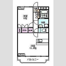 エスペランス 3階1LDKの間取り