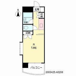 ミタカホーム11番館 2階ワンルームの間取り
