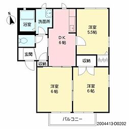 サクラージュ　　Ｄ棟 2階3DKの間取り