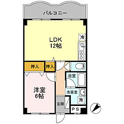 サンパティークY・M 2階1LDKの間取り
