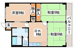 降旗ビル 7階3DKの間取り