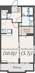 グラツィアつきみ野 1LDKの間取図画像