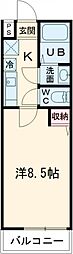 フラッティ谷口園町 306 3階1Kの間取り