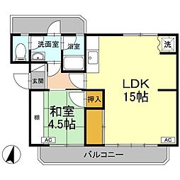 メゾン矢野 2階2LDKの間取り
