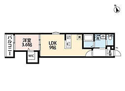 MIRAI STAGE 松戸新田(ミライステージマツドシンデン) 2階1LDKの間取り