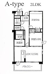 エスポワール 3階2LDKの間取り