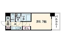 JR東西線 海老江駅 徒歩8分の賃貸マンション 11階1Kの間取り