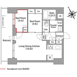 コンフォリア・リヴ平井ＭＵＴＩＯ 6階2LDKの間取り
