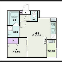 Jack shikataI 3階1LDKの間取り