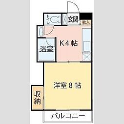 ファミール萩野町 5階1Kの間取り