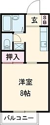 ベル・メゾンC 1Kの間取図画像