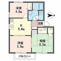 サウスアメニティ　Ａ 1階3Kの間取り