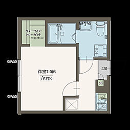 Ａｇｒａｎｄｅ一橋学園（エイグラン一橋学園） 2階1Kの間取り