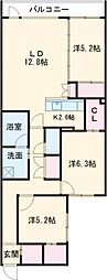 PRIME COURT la foret 平岸(プライムコートラフォーレ平岸) 1階3LDKの間取り