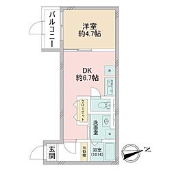 クロレ南流山VI 1階1DKの間取り