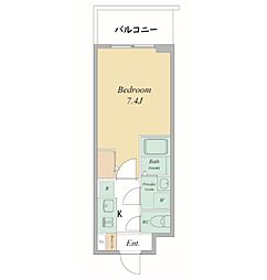 エスリードレジデンス大阪谷町ザ・マークス 2階1Kの間取り