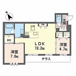 WithPlus天保山公園 1階2LDKの間取り