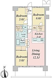 トラープランド蒼麗館 1階3LDKの間取り