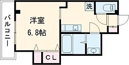 熊本市電A系統 呉服町駅 徒歩3分の賃貸マンション 2階1Kの間取り