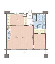 プレジオ東三国 10階2LDKの間取り