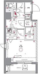 ユリカロゼＡＺ亀戸II 9階1Kの間取り