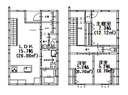 グランメゾンクレスト南蔵王I 1階3LDKの間取り