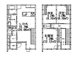 グランメゾンクレスト南蔵王II 1階3LDKの間取り