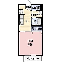 サープラス本郷 1階1Kの間取り