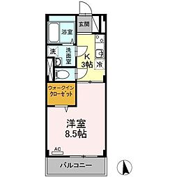 Ｌｉｌｙ 1階1Kの間取り