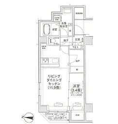 アイルプレミアム押上ノルド 505 5階1LDKの間取り