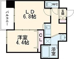 S-FORT保田窪 4階1LDKの間取り