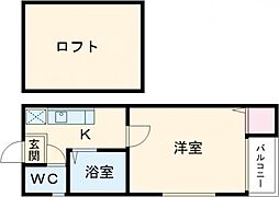 プルミエ 1階1Kの間取り