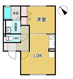 ハイム錦町 1LDKの間取図画像