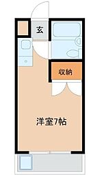 ウイステリア国立 1階1Kの間取り